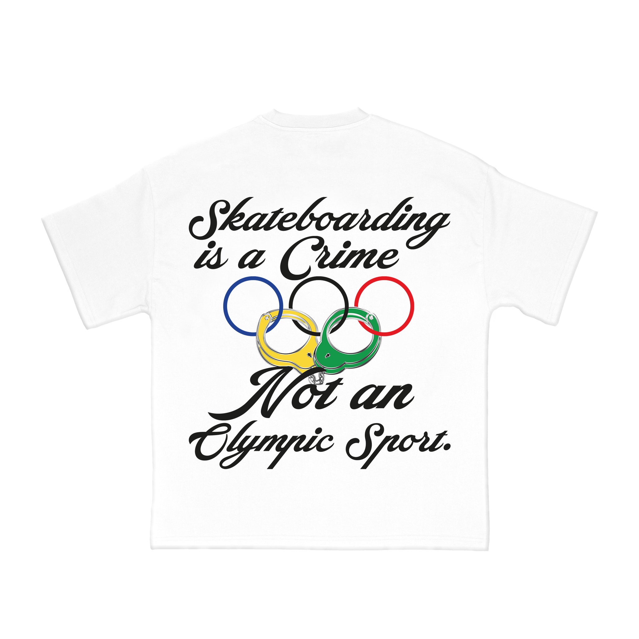 SKATEBOARDING IS A CRIME T-SHIRT WHITE